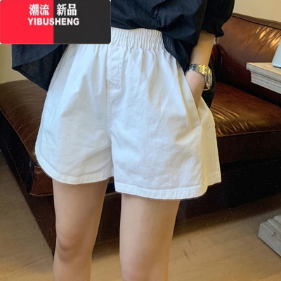 YIBUSHENG季高腰阔腿短裤女士韩版百搭宽松薄款大码休闲工装五分裤子