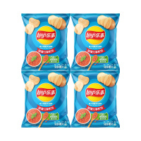 乐事薯片膨化食品办公室零食休闲小吃薯片香浓红烩味23g*4包