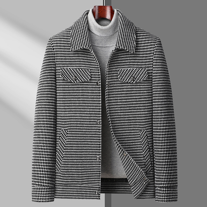 秋冬雪呢尔工装休闲夹克男士加棉中青年茄克爸爸装男外套