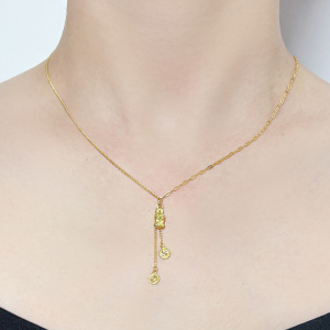 北京黄金 足银 999 貔貅金钱套链 国潮银饰项链招财纳福生日送礼礼物