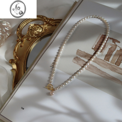 JiMi轻奢淡水珍珠项链女2023新款高级感OT扣锁骨链小众设计感颈链