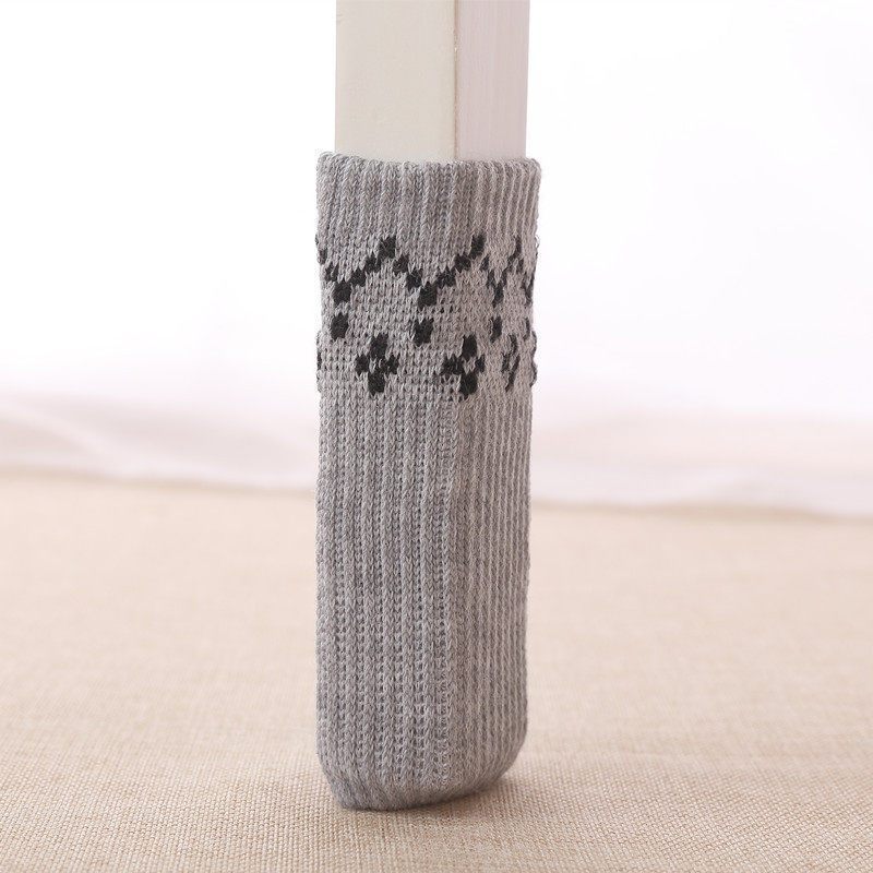 家柏饰(CORATED)双层针织桌腿桌脚保护套加厚耐磨椅子脚套凳子脚套桌椅保护垫 灰色(24只腿)