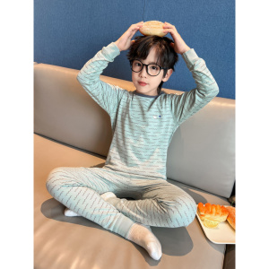 男童秋衣秋裤套装新款德绒春秋冬款纯棉保暖中大儿童男孩内衣