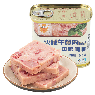 中粮梅林340g美味午餐肉罐头火锅速食麻辣香锅下饭菜熟食三明治火锅泡面拍档猪肉午餐肉