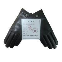 铁冠/A级黑色触屏加绒皮手套/TGST-26/双