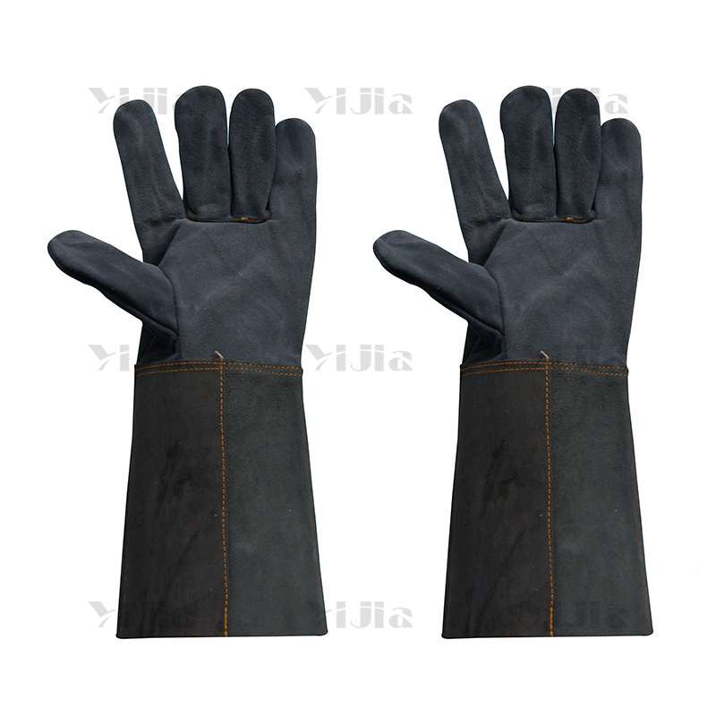 翌嘉YJ40621010电焊手套长款劳保防护隔热手套加长双层电焊手套