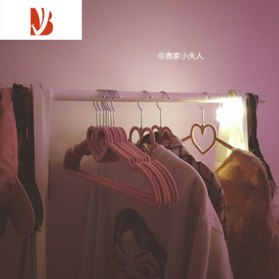 三维工匠少女心ins 10个装 可爱防滑衣架粉色爱心蝴蝶结家用挂衣服