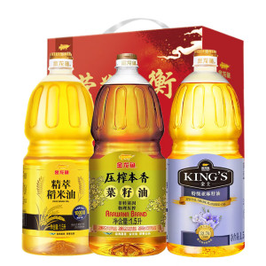 金龙鱼营养均衡食用油礼盒N款 4.5L(亚麻籽油1.5L+稻米油1.5L+菜籽油1.5L)