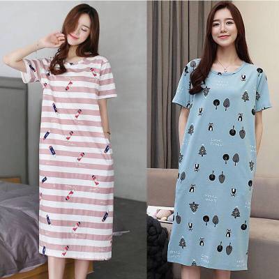 侠古晟语睡衣女夏韩版睡衣女夏季睡裙短袖女士夏天家居服套装学生可爱大码