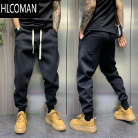 HLCOMAN男裤休闲卫裤男士百搭修身黑色运动哈伦裤子九分小脚裤束脚裤