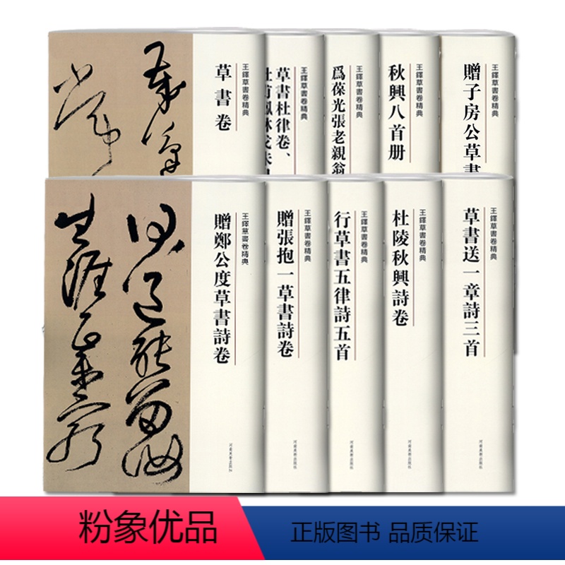 [正版]00共10本王铎草书卷精典-限量函套装五百套珍藏版临摹练习碑帖毛笔字帖书法王铎书法全集河南美术出版社