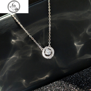 S925纯银跳动的心项链女韩国百搭时尚气质短款灵动水晶吊坠锁骨链 JiMi