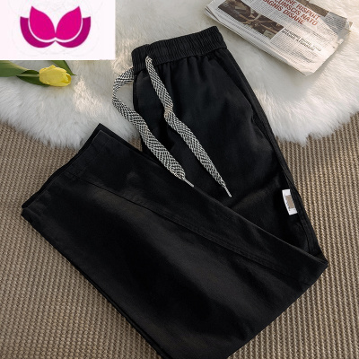 七斓日系简约工装裤潮牌ins百搭直筒裤子男士休闲宽松阔腿长裤