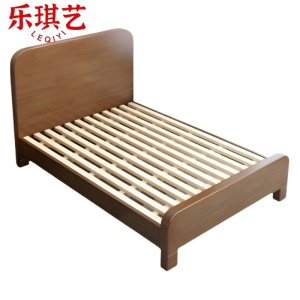 乐琪艺 实木床 胡桃色 200*135*46cm 张