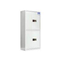 汉诺鑫威保密柜财务档案柜文件柜办公室资料储物柜保险柜电子密码国保锁通双节白色-指纹密码锁