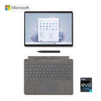 微软Surface Pro 9 二合一平板电脑 酷睿i5 8G 256G亮铂金+带触控笔键盘盖 亮铂金 英特尔Evo认证