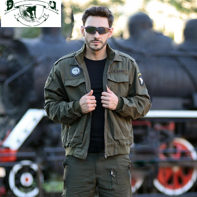 HLCOMAN军野行春秋棉工装外套男青年户外休闲运动服军迷飞行员夹克外衣夹克