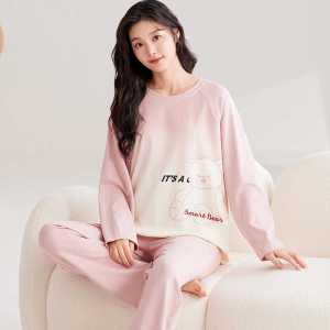 睡衣女春秋长袖纯棉套装可外穿清新女士甜美可爱冬夏季新款家居服
