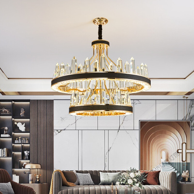 苏宁放心购 水晶吊灯后现代轻奢客厅灯圆形大厅吊灯简约现代大气家用灯具套餐别墅餐厅酒店水晶灯