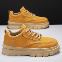 时尚简约车缝线马丁靴男士秋季新款透气轻便舒适轻休闲系带低帮靴