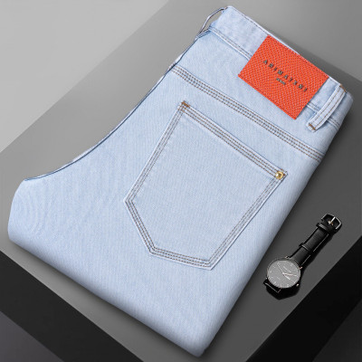 JEEP SPIRIT雪浅蓝牛仔裤男生高档品质弹力修身百搭牛仔裤男裤