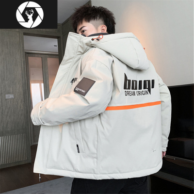 HongZun棉衣男士秋冬季2020年新款棉服潮牌加绒加厚棉袄子青少年冬装外套棉衣