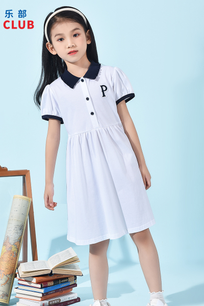 [1件3折]铅笔俱乐部童装2025夏装新款女童翻领连衣裙儿童学院风甜美裙子
