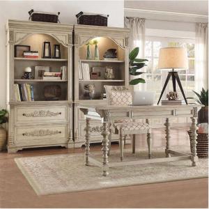 森美人美式乡村实木书柜法式复古做旧实木花橡木储物柜简欧实木展示柜 颜色可定制1-1.2米宽