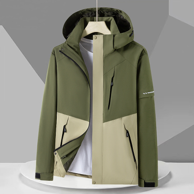 伊夫狼爪(YIFULANGZHUA)户外时尚情侣冲锋衣男女秋款拼色脱卸帽防水防风透气登山服