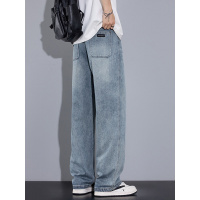 欧美男士牛仔裤新款莱赛尔宽松时尚显瘦立体百搭休闲天丝长裤