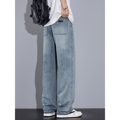 欧美男士牛仔裤新款莱赛尔宽松时尚显瘦立体百搭休闲天丝长裤