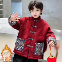 拜年服男童加绒外套国风新款儿童唐装过新年喜庆衣服宝宝汉服
