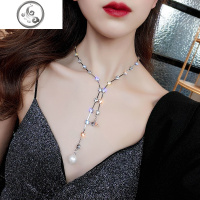 低胸性感水钻choker颈圈长款项链网红个性颈带脖子饰品短款锁骨链 JiMi
