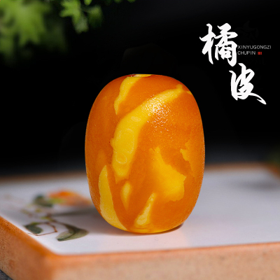 橘皮老花蜡古董蜜蜡枣珠散珠隔珠顶珠金刚星月菩提手串链DIY配饰送女朋友老婆情人节七夕生日礼物