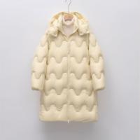 90绒新国标白鸭绒冬加长款简约时尚波浪连帽加厚羽绒服女_77