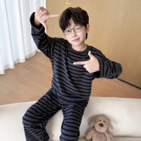 男童睡衣秋冬款新款儿童冬季家居服套装男孩德绒内衣两件套潮