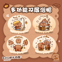 手绘浴帽防水洗澡沐浴帽子家用淋浴头套厨房防油烟女士款加厚发套