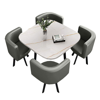 戴劲 洽谈桌休息区谈判桌北欧风会客接待桌简约奶茶店桌椅组合 组合七