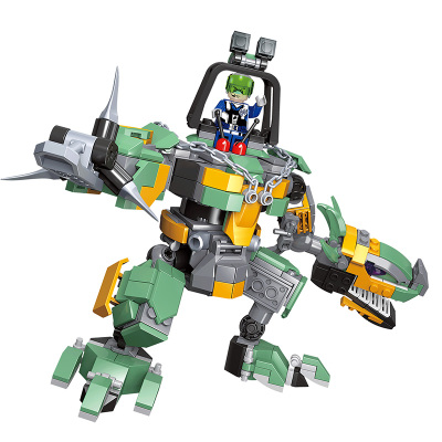 汇奇宝兼容樂高恐龙男孩子拼装霸王龙玩具公园儿童益智侏罗纪系列积木世界塑料6-14岁机械恐龙战甲362颗粒-