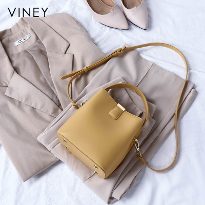 Viney水桶包2020新款潮真皮女包夏季小包包单肩斜挎包百搭手提包