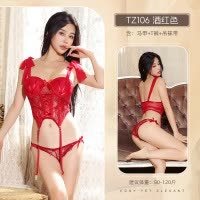 九里晴川情趣内衣纯欲蕾丝透视钢托马甲小胸显大制服诱惑胸衣套装 九里晴川TZ106[鱼骨胸衣-红] 均码