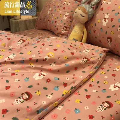 树林熊和小红帽四件套棉少女心卡通小公主床单被套床笠款 三维工匠