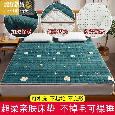 羊羔绒法兰绒床垫软垫加厚床褥垫秋冬保暖双人家用可折叠宿舍单人 三维工匠