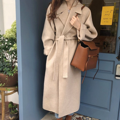 FISHBASKET加厚毛呢外套女中长款过膝冬季2020年新款小个子气质流行呢子大衣毛呢外套