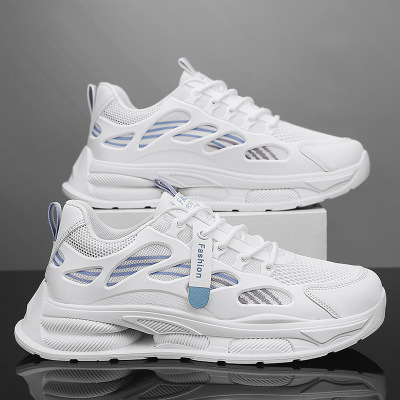 2026新款春季网面透气休闲运动男士百搭防滑舒适时尚撞色港风潮鞋