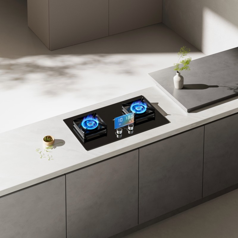 老板(Robam)定时灶具双子星系列智能定时灶5.0kW大火力嵌入式 自动熄火保护灶23BX-E1液化气