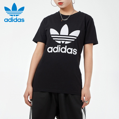 adidas三叶草T恤女短袖2021春季新款训练运动服跑步半袖GN2896