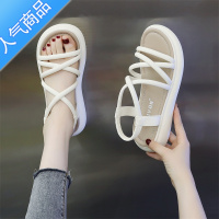 SUNTEK罗马凉鞋女款厚底2023夏季新款仙女风时尚百搭软底防滑配裙沙滩鞋