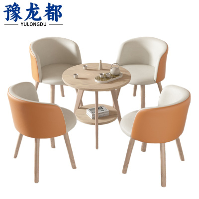 豫龙都洽谈桌椅实木套
