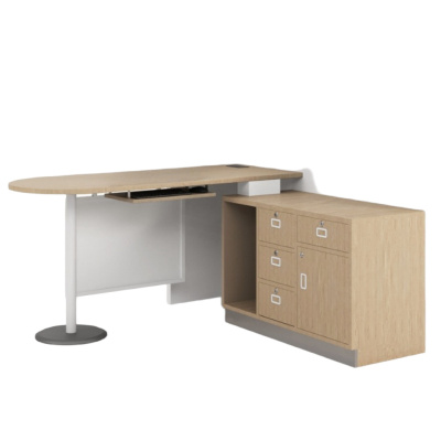 白寅 BY-GMBGZ-001 钢木复合办公桌1.4M